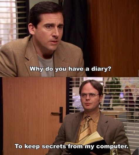 The office keeping secrets from my computer Michael Scarn, The Office Quotes, Office Jokes, The Office Show, Office Memes, Office Quotes, Dwight Schrute, Memes Of The Day, Office Humor