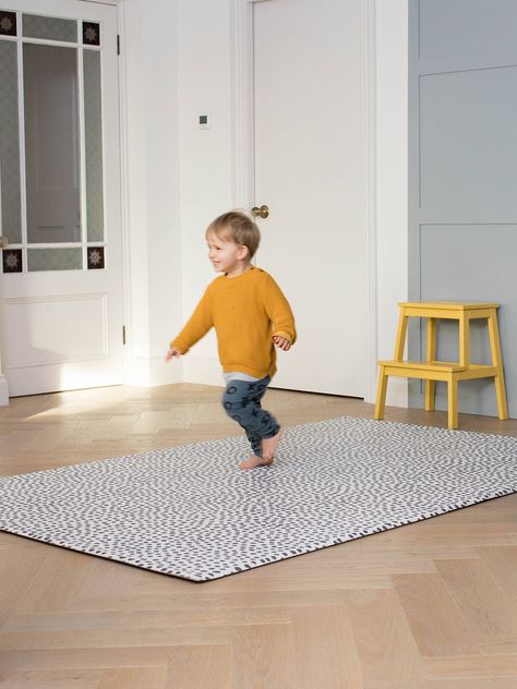 Totter + Tumble Scout and Wanderer Standard Reversible Playmat, Multi at John Lewis & Partners Kid Friendly Living Room, Open Plan Living Room, Sensory Stimulation, Subtle Pattern, The Wanderer, The Scout, Monochrome Pattern, Baby Play Mat, Chevron Design