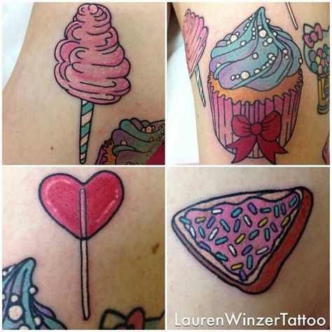 Cotton candy! ! Old School Disney, Bread Tattoo, Tattoo Nightmares, Candy Tattoo, Hair Black Hair, Fairy Bread, Sugar Skull Tattoos, Black Girls With Tattoos, My One And Only