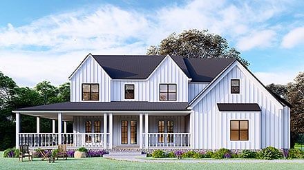 Search Results at Family Home Plans Southern Farmhouse Plans, Southern Farmhouse, Southern Style House Plans, Porch Fireplace, Farmhouse Style House Plans, Farmhouse House, Wrap Around Porch, House Plans Farmhouse, Modern Farmhouse Plans