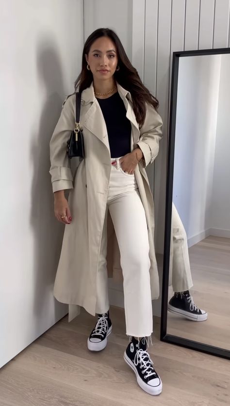 Trench Outfit, Outfit 2023, Trench Coat Outfit, Winter Fashion Outfits Casual, Outfits With Converse, Casual Winter Outfits, Fall Fashion Outfits, Inspiration Mode, Mode Inspiration