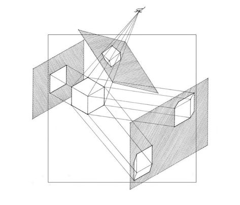 (Example 3)  When introducing more elements into one plate, the chance for complexity and confusion becomes more probable. Francis Ching breaks down the resulting contextual information of the relationship between lines and dots in the field of architecture. The complexity of built works usually starts with a line between two dots. Drawing For Architecture, Francis Dk Ching, Orthographic Projection, Two Dots, Interior Design Drawings, Design Drawing, On Design, Designs To Draw, Internet Archive