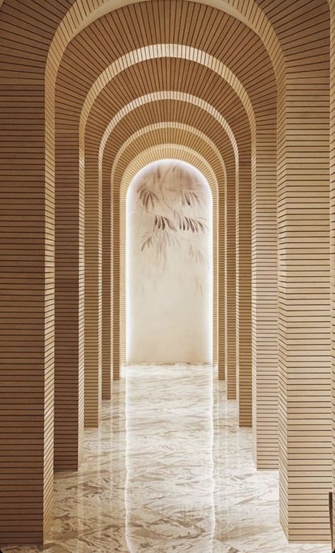 Art Deco Arch, Arch Light, Arch Doorway, Corridor Design, Round Arch, Arch Architecture, Wood Arch, Wooden Arch, Arch Interior