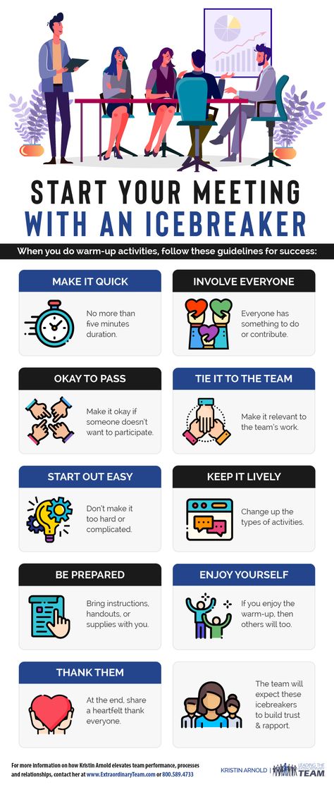 KRISTIN ARNOLD, MBA, CPF | Master, CSP is a high-stakes meeting facilitator who shares a number of strategies to get team members contributing and engaged during meetings. Energizers For Meetings, Meeting Etiquette, Meeting Management, Team Meeting Ideas, Work Team Building Activities, Meeting Facilitation, Facilitation Techniques, Team Meeting Agenda, Work Team Building