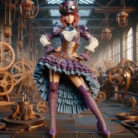 Steampunk Model Kato, Steampunk Ballerina, Steampunk Dress To Impress, Punk Poses, Punk Baby, Steampunk Artwork, Steampunk Aesthetic, Steampunk Couture, Steampunk Dress