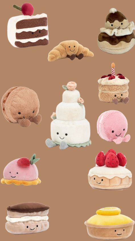 Jelly Cat Cake Plushie, Jellycat Pastry, Jellycat Patisserie, Jelly Cat Cake, Aesthetic Jellycat, Clay Holder, Fluffy Toys, Cat Tea Party, Blue Stuffed Animals