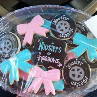 Hoosiers or hairbows Hoosiers Or Hairbows Gender Reveal, Race Cars And Ruffles Gender Reveal, Race Car Theme Gender Reveal, Gender Reveal Ideas Racecar, Harley Davidson Gender Reveal Ideas, Gender Reveal Ideas Racing, Racing Gender Reveal Ideas, Racing Pregnancy Announcement, Racing Baby Announcement