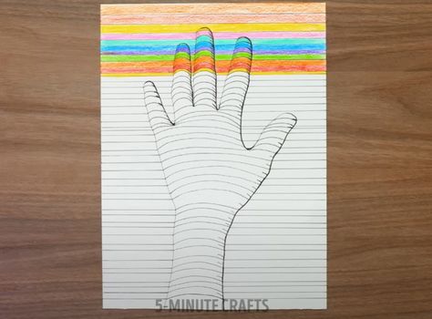 How to Create a Stunning 3D Hand Drawing with Lines and Colors 3d Hand Drawing, Drawing With Lines, 3d Hand Drawings, Beginner Drawing Lessons, Beginner Drawing, Hand Lines, 3d Hand, 3d Drawings, Aspiring Artist