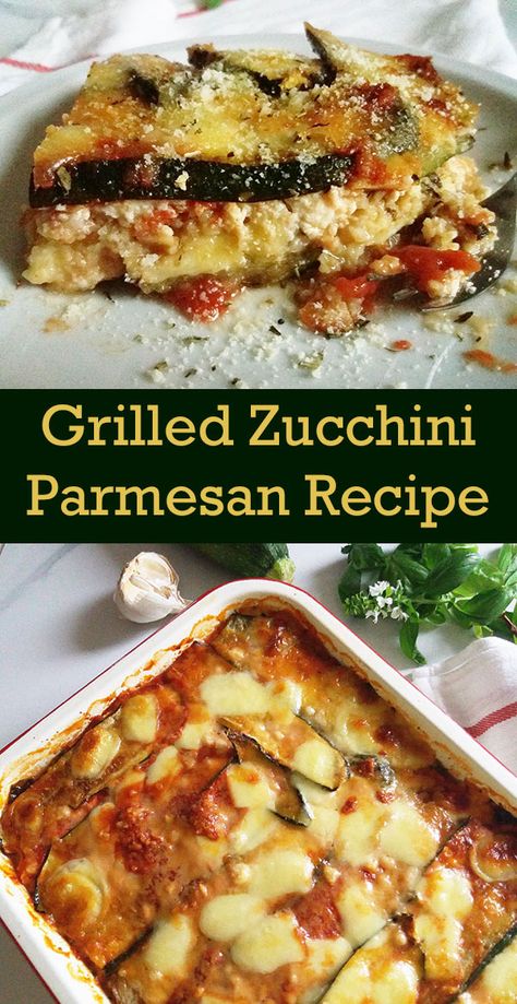 Grilled Zucchini Parmesan Recipe: Parmigiana di zucchine grigliate. Zucchini Parmigiana, Italian Bake, Best Spaghetti Sauce, Clean Dinner, Zucchini Parmesan, Tomato Recipe, Bake Easy, Parmesan Recipe, Recipe Italian