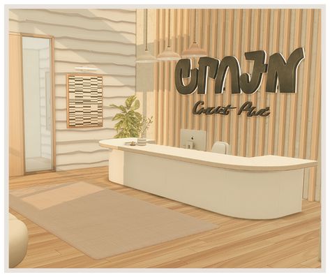 Sims 4 Front Desk Cc, Sims 4 Cc Office Decor, Sims 4 Office Build, Sims 4 Office Building Lot, Sims 4 Model Agency, Sims 4 Reception Desk Cc, Ts4 Office Cc, Sims 4 Cc Office Furniture Ideas, Sims 4 Cc Furniture Office