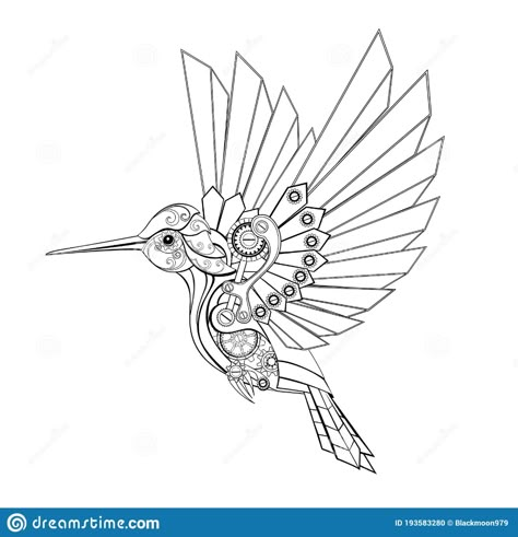 Mechanical Animals Drawing, Mechanical Bird, Robot Hummingbird, Steampunk Hummingbird, Steampunk Art Drawing, Steampunk Coloring Book, Steampunk Drawing, Steampunk Wings, Steampunk Bird