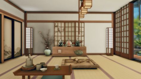 Japanese House I made this a long time ago but was too lazy to take pictures of it. Finally, here it is. Lot info: 30x20... Bloxburg Japanese House, Japanese House Plan, House Bloxburg, Forest Cabin, Simple House Plans, Island Living, Sims 4 Build, Outdoor Retreat, City Living