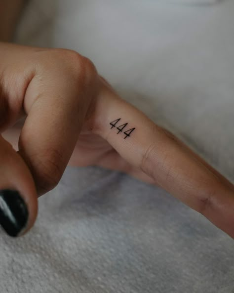 444 Finger Tattoo Ideas, 444 Tiny Tattoo, 444 Tattoo On Finger, Tiny 444 Tattoo, Number Tattoo On Finger, 444 Tattoo Finger, 444 Tattoo Placement, 4 44 Tattoo, 444 Tattoo Hand