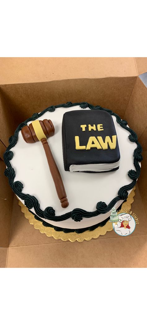 Law student birthday cake Lawyer birthday cake  The law Fondant gavel  Buttercream boarder  Cakes so simple Cake For Lawyer Birthday, Lawyer Theme Cake Design, Advocate Cake Ideas, Advocate Cake Designs, Law Theme Cake, Lawyer Birthday Wishes, Cake For Lawyer, Cake For Law Student, Judge Cake Ideas