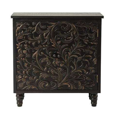 COZAYH 2 Door Farmhouse Storage Cabinet with Embossed Distressed Flower Motif, Vintage Side Table for Living Room, Bedroom - Bed Bath & Beyond - 41415953 Farmhouse Storage Cabinets, Side Table For Living Room, Farmhouse Storage, Door Farmhouse, Accent Chests And Cabinets, Willow Wood, Buffets And Sideboards, Vintage Side Table, Construction Crafts