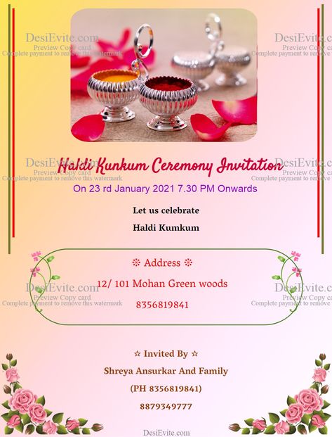 Makar sankranti haldi kumkum invitation card Makar Sankranti Invitation Card, Haldi Kumkum Invitation Cards, Haldi Kumkum, School Craft, Makar Sankranti, Online Invitations, Invitation Card Design, School Crafts, Invitation Card