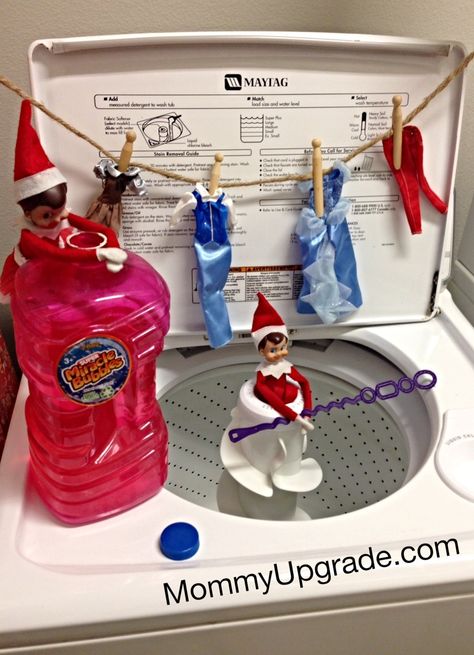 Elf on the Shelf doing Cinderella's Laundry | Mommy Upgrade Elf On The Shelf Laundry, Fun Scenarios, Elf On A Shelf Ideas, Elf Ideas Easy, Elf On Shelf, Laundry Ideas, Elf On A Shelf, Elf Magic, Awesome Elf On The Shelf Ideas