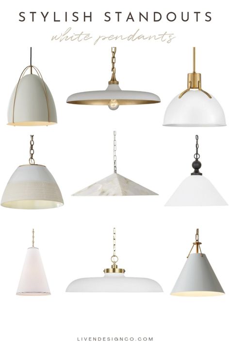 White And Brass Kitchen Pendants, Kitchen Light Above Table, Dome Kitchen Pendant Lights, White Island Pendant Lights, Casual Chandelier Kitchen, Large Brass Kitchen Pendants, Large Cone Pendant Lights, Family Room Pendant Lighting, Cone Shaped Pendant Lighting