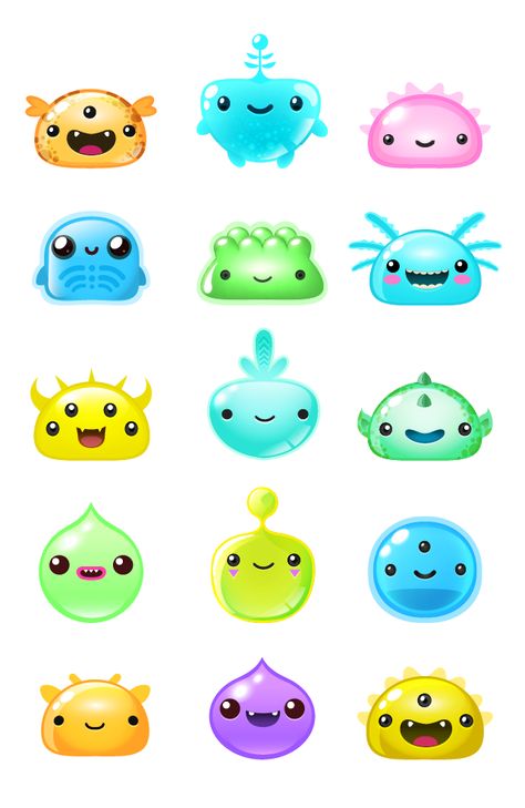 Blob Monsters on Behance Blob Character Design, Blob Drawing, Blob Character, Character Background, Funny Monsters, Monster Illustration, Poker Face, Monster Concept Art, Affinity Designer