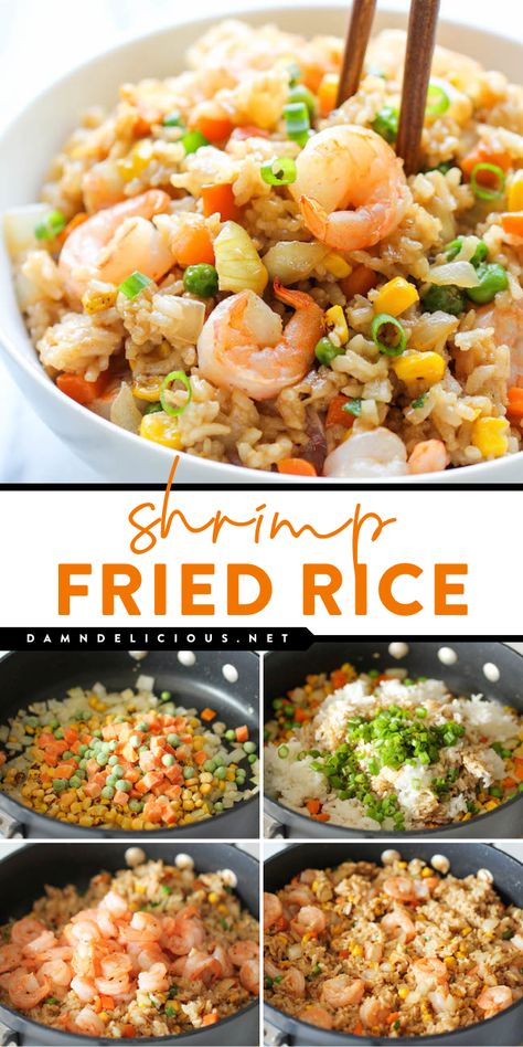 One of the best fried rice recipes ever! Healthier and better-tasting than takeout, this homemade shrimp fried rice will become one of your go-to weeknight dinners for family. Give this quick 30-minute meal a try! Dinners For Family, The Best Fried Rice, Best Fried Rice, Fried Rice Recipes, Shrimp Fried Rice Recipe, Iftar Recipes, Vegetable Fried Rice, Chinese Cooking Recipes, Shrimp Fried Rice