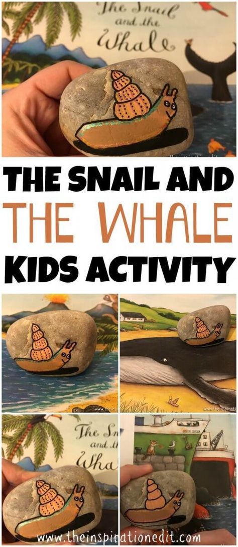 Do you want to increase your child's interest in reading and art? Literacy is an important skill for little ones and this fun The Snail And The Whale Activity is a great idea for interested based learning. #snail #craftsforkids #rocks #rockpainting #storytelling #Storystones #storytime #preschool #preschoolcraft #preschoollearning #prek #readers #readwithkids #childleadplay #interestbasedlearning #artrocks #arttherapy #kidsart Snail And The Whale Activities, Whale Activities, The Snail And The Whale, Book Themed Activities, Ocean Theme Crafts, Snail And The Whale, Axel Scheffler, Free Time Activities, Julia Donaldson