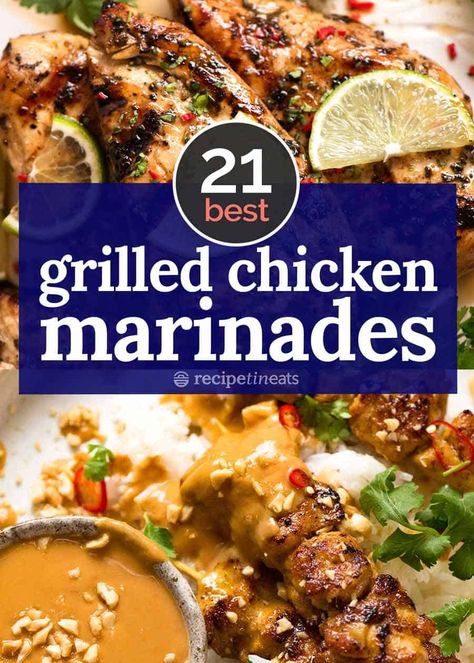 BEST Grilled Chicken marinades Grilled Chicken Marinades, Asian Marinade For Chicken, Best Grilled Chicken Marinade, Curry Marinade, Mexican Grilled Chicken, Bbq Chicken Marinade, Chicken Doner, Best Grilled Chicken, Recipes Steak