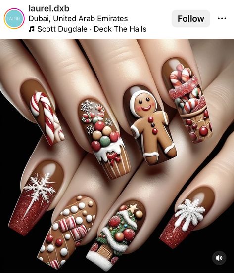 Xmas Nail, Nagellack Trends, Festive Nail Art, Cute Christmas Nails, Nail Forms, Nails Christmas, Nail Patterns, Festival Nails, Uñas Acrilicas