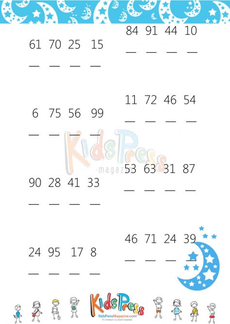 Help your little one practice an important math standard: ordering numbers in ascending order. #ascendingnumbers #basicmathskills #freemathworksheets #ordering #orderingnumbers #orderingnumberspractice Asending Desending Worksheet, Ascending Order, English Poems For Kids, Lkg Worksheets, Mental Maths Worksheets, Measurement Worksheets, Maths Paper, Kindergarten Reading Worksheets, Math Charts