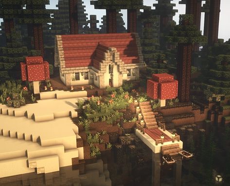 Mangrove Wood Minecraft, Mangrove Wood House Minecraft, Mushroom Biome House, Mushroom Biome Minecraft, Minecraft Old Houses, Minecraft Mangrove Builds, Mangrove House Minecraft, Aesthetic Minecraft Ideas, Mizunos 16 Craft