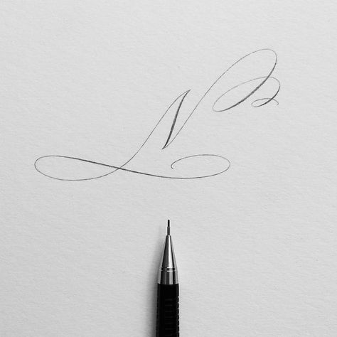 Calligraphy N, Pencil Calligraphy, Fancy Writing, Copperplate Calligraphy, Alfabet Letters, Fun To Draw, Hand Lettering Alphabet, Calligraphy Handwriting, Creative Lettering