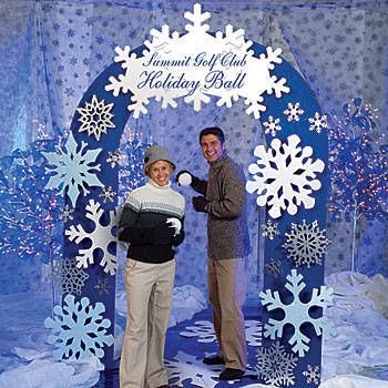 Dazzling Snowflake Arch Each Winter Carnival Decorations, Winter Wonderland School Decorations, Winter Wonderland Theme Decorations, Winter Wonderland Photo Booth, Winter Wonderland Party Theme, Snowflake Party, Winter Wonderland Decorations, Dance Decorations, Scene Setters