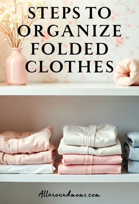 Organizing folded clothes in your closet is an essential skill for maintaining a tidy and efficient wardrobe. A well-organized closet saves time, reduces stress, and extends the life of your garments. By implementing proper folding techniques and storage solutions, you can maximize space and create a visually appealing system. Discover how to transform your closet into a functional oasis. Folded Clothes Organization Shelves, Clothes Storage On Shelves, Organize Folded Clothes, Folding Clothes To Save Space, Exposed Closet, Primary Closet, Adulting Hacks, How To Organize Your Closet, Folded Clothes