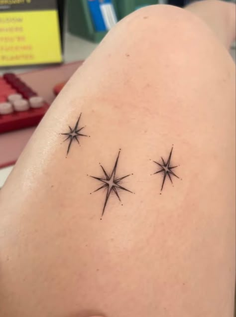 Witch Star Tattoo, Witchy Star Tattoo, Shaded Stars Tattoo, Shaded Star Tattoo, Star Tattoo Designs Wrist, Chest Sparkle Tattoo, Retro Star Tattoo, Art Deco Star Tattoo, Vintage Star Tattoo