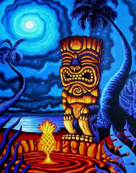 Hawaiian Tattoos, Tiki Signs, Tiki Hawaii, Tiki Tattoo, Tiki Man, Rockabilly Art, Tiki Decor, Tiki Bar Decor, Tiki Totem