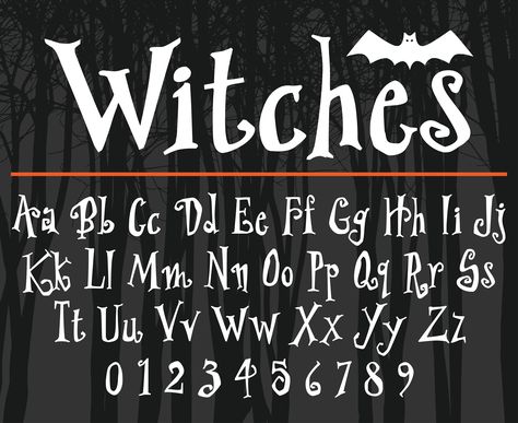 Witch Font Alphabet, Scary Fonts Alphabet, Spooky Fonts Alphabet, Witch Typography, Spooky Fonts Alphabet Halloween, Ghost Font, Happy Halloween Font, Halloween Calligraphy, Witch Font