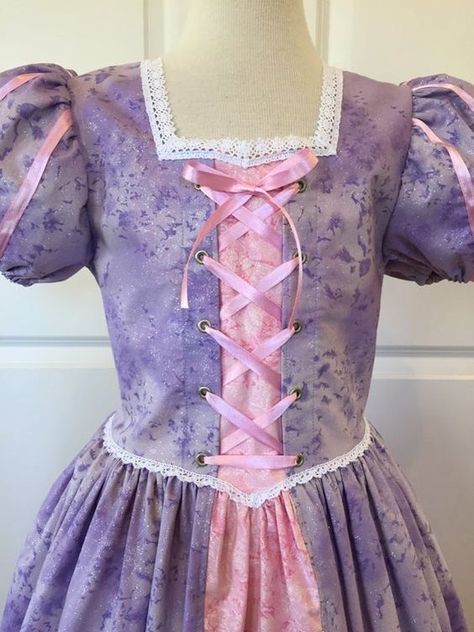 Disney Rapunzel Dress - Rapunzel Inspired Dress Check more at https://beautyfashionideas.com/dress/disney-rapunzel-dress-rapunzel-inspired-dress/ Simple Purple Dress, Rapunzel Inspired Dress, Tangled Dress, Tangled Costume, Princess Aprons, Disney Princess Costumes, Rapunzel Dress, Disney Princess Outfits, Disney Princess Dresses