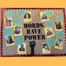 images (225×225) High School English Classroom Decor Bulletin Boards, Dei Bulletin Board Ideas, History Bulletin Boards, Words Have Power, Ra Bulletin Boards, Social Studies Classroom, Jobs For Teachers, Class Decor, History Classroom