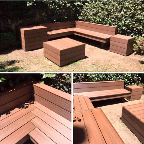 10 Outdoor Projects You Can Build with Composite Decking Boards | Family Handyman | The Family Handyman Composite Furniture Diy, Composite Deck Furniture, Trex Furniture Diy, Composite Bench Ideas, Composite Deck Bench, Leftover Decking Ideas, Composite Deck Planter Boxes, Leftover Trex Ideas, Leftover Trex Projects