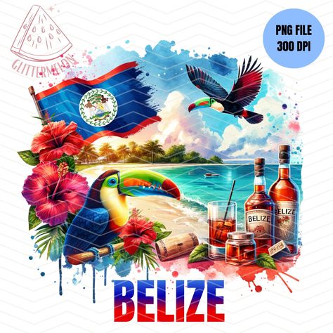 Belize Flag, Tshirt Sublimation, Birthday Squad Shirts, Graphic Design Tools, Lettering Style, Flag Colors, Digital Form, Dream Car, Design Png