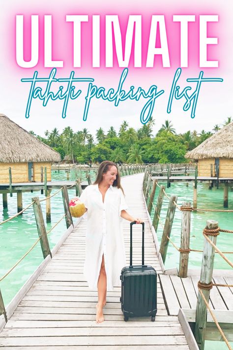 What To Pack For Tahiti + Full Tahiti Packing List Tahiti Outfit Ideas, Tahiti Vacation Outfits, What To Pack For Tahiti, Tahiti Packing List, Tahiti Outfits, Outfits For Dinner, Tahiti Travel, Plane Outfit, Perfect Travel Outfit