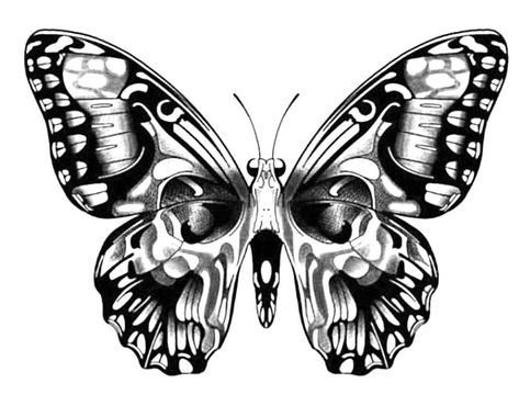 Tattoo Papillon, Skull Butterfly Tattoo, Traditional Butterfly Tattoo, Butterfly Neck Tattoo, Small Chest Tattoos, Floral Thigh Tattoos, Butterfly Eyes, Flame Tattoos, Clever Tattoos