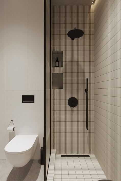 Bauhaus Bathroom Design, 2m2 Bathroom, Bathroom Bauhaus, Bauhaus Design Interior, Bauhaus Bathroom, Bathroom Tiny, Bathroom Inspo Interior Design, Mini Bathroom, Small Bathroom Interior