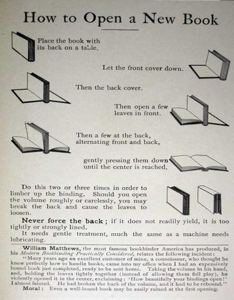 We love digital, but you know where you stand with a good old-fashioned hardback. Especially when you have such comprehensive instructions on how to use it... Library Essentials, Book Problems, Bookstore Ideas, Books And Tea, Book Community, Books Reading, Old Book, Book Memes, Book Nooks