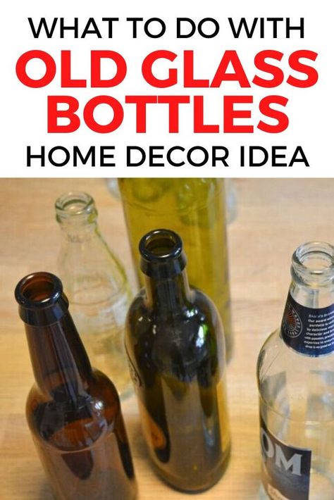 Wondering what to do with old glass bottles? Repurpose them into planters with this DIY idea. This cheap and easy planter is a fun way to recycle old glass bottles in your home decor or garden. #diy #planter #repurpose Old Glass Bottles, Planter Project, Diy Planter, Lemon Candle, Glass Bottle Diy, Easy Diy Decor, Diy Porch, Ways To Recycle, Work Diy