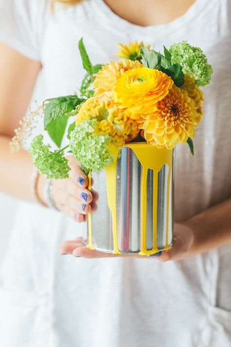 Paint Party Bridal Ideas from Gather Events Colorful Arrangements, Art Birthday Party, Bridal Ideas, Art Theme, Paint Can, Art Birthday, Paint And Sip, Event Themes, Party Centerpieces