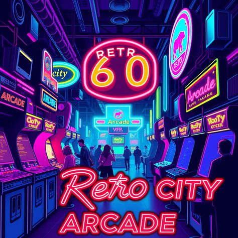 Retro City Arcade  #retro #arcade #80s #posterart #art #poster Vintage Arcade Aesthetic, Arcade Aesthetic, Arcade Retro, Vintage Arcade, Retro City, Music Poster Design, Retro Arcade, Step Back, Back In Time