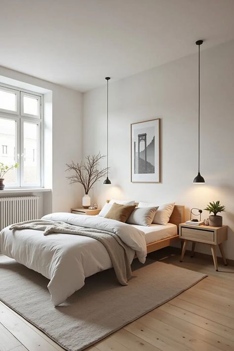 Scandi Chic Bedroom, Cozy Nordic Bedroom, Scandi Style Interior Design, Modern Scandi Bedroom, Coastal Scandinavian Style Bedroom, Bedroom Inspirations Scandinavian, Nordic Bedroom Scandinavian, Minimalist Teen Bedroom, Zen Style Bedroom