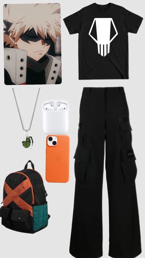 Deku Outfit Ideas, Bakugou Outfit, Bakugo Outfit Ideas, Bakugo Outfit, Bakugo Hero Costume, Mha Costume Ideas, My Hero Academia Outfits, Deku Inspired Outfit, Bakugou Inspired Outfit