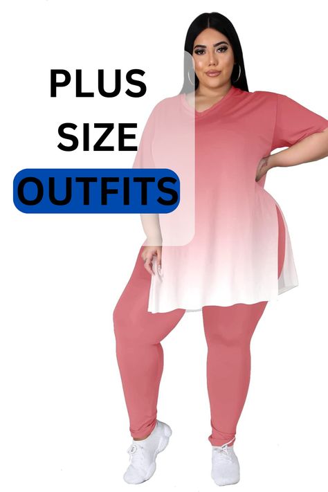 plus size plus size wedding dresses plus sizes wedding dresses xxl fashion xxl outfits Winter Outfits Plus, Winter Outfits Plus Size, Plus Size Two Piece Outfit, Long Sweatpants, Plus Size Winter Outfits, Plus Size Baddie Outfits, Sets Summer, Two Piece Outfits, Plus Size Two Piece