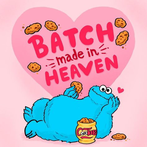 Wishing you a very happy Valentine's Day filled with lots and lots of coooooookies! ♥️🍪 Cookie Quotes, Valentine Cartoon, Valentines Day Cartoons, Monster Valentines, Valentines Illustration, Tshirt Printing Design, Graduation Cap Decoration, Valentines Wallpaper, Lowbrow Art